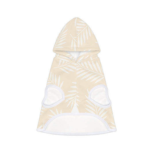 Beige Palm Leaf Dog Hoodie – Subtle, Stylish, and Soothing