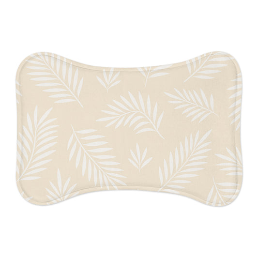 Beige Tropical Bone-Shaped Dog Feeding Mat